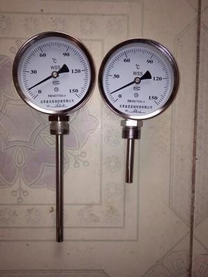 极速。指针双金属温度表不锈钢轴向径向0测温仪4T分6分扣锅炉空调