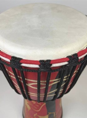 极速厂家弦外之音l丛林部落大8寸非洲鼓红色大象山羊皮丽江手鼓旅
