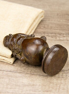 极速复古非纯铜活佛济公和尚桌面摆D件古玩伏虎罗汉佛像摆饰文玩