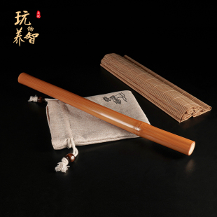 极速于谦同款实心竹手把件手脸y盘玩玉化红皮长款文玩纯手工打磨