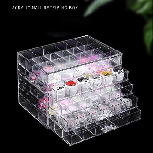 新品120 Grids Nail Decoration Organize Box TranRsparent Empt