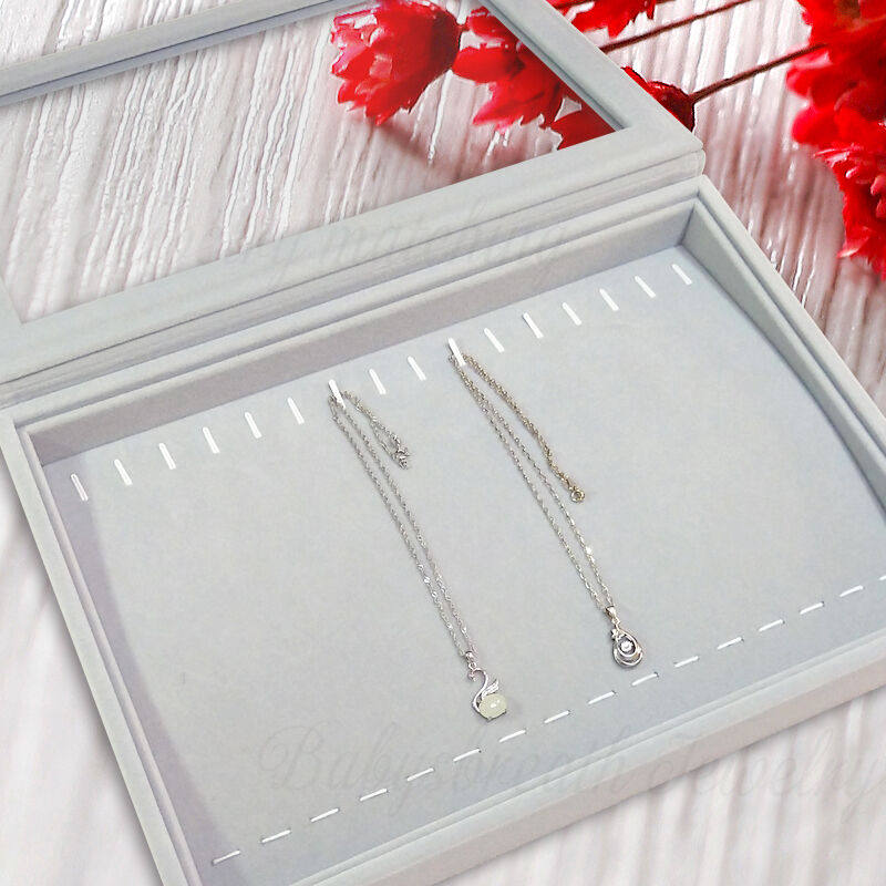 极速珠宝道具展示首m饰备货收纳盒绒布戒指手镯链吊坠饰品大容量