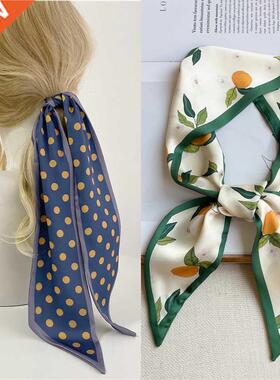 极速2022 Women Silk Satin vHair Band Scarf Skinny Neck Tie F