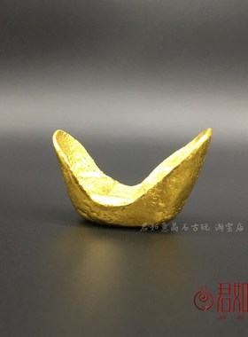 新品实心合金铜仿古小o元宝凤祥金元宝迷你小元宝大清金锭道具摆