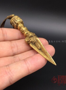 新品泥泊尔e黄铜密宗挂件 马头明王金钢杵 杵五股金钢厥