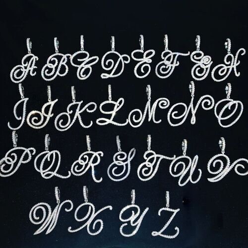 极速Cursive Initial Necklace 26 LetterW Pendant