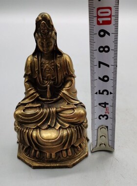 新品古玩杂项收j藏仿古观音摆件坐莲花观音佛堂供奉工艺品摆件