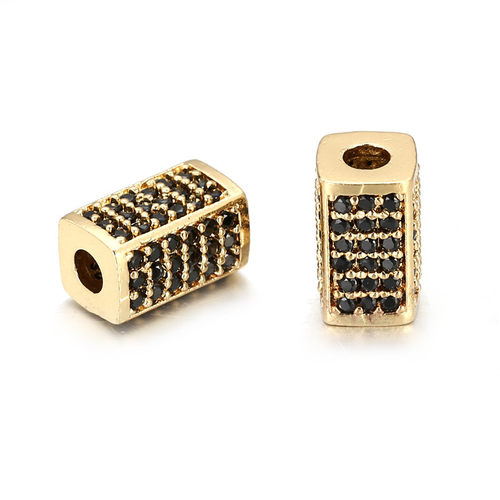 极速Handmade  jewmelry with copper inlaid zirconium cuboid f