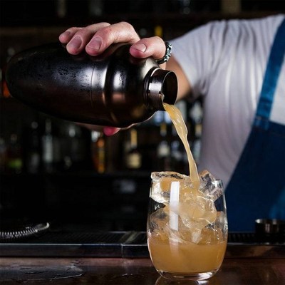 极速500ml Cocktail Shakersw Cobbler Shaker 4 Different Surfa