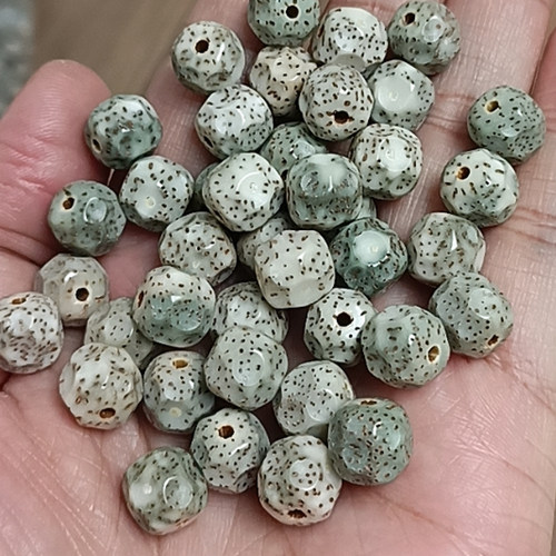 极速星月菩提子凹面无相s雕刻散珠子奶奶灰单珠散装石玉绿零脱脂