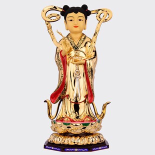 极速盛凡全铜鎏金善财童子龙女z佛像金童玉女良女观音菩萨佛像摆