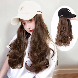 速发然球假发帽遮时尚自棒蓬松长卷发大波浪鸭舌假发