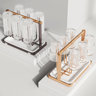 速发杯架沥水收纳置物架倒挂架客子厅放水杯茶玻杯璃杯托盘杯子架