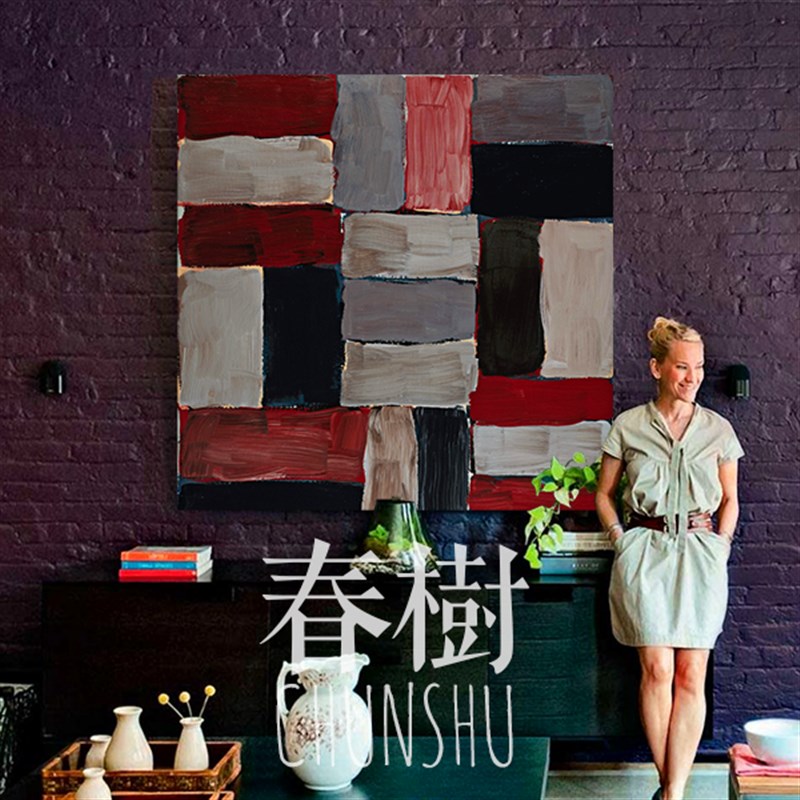 速发春樹 新古典抽象色块 客厅卧室玄关餐厅无框装饰画壁挂画图片