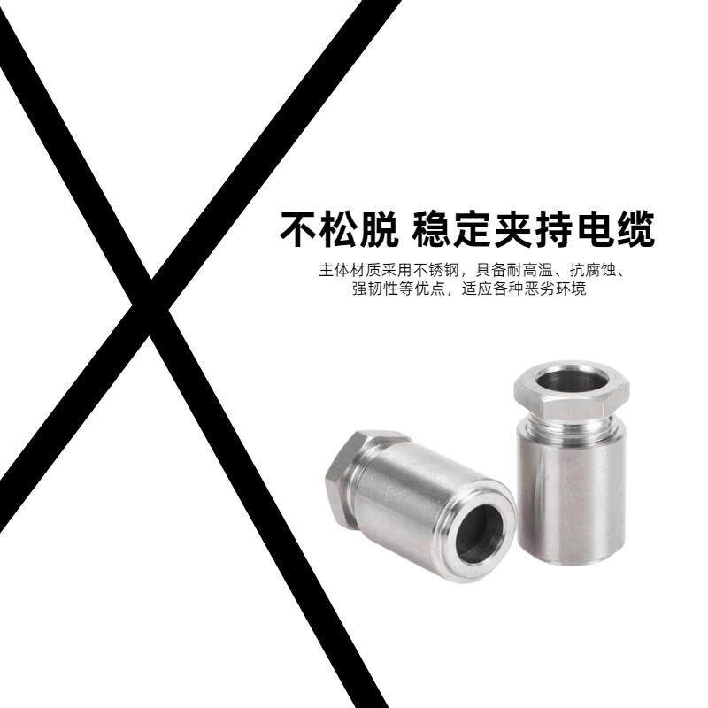 现货不锈钢304焊接式格兰头内焊通头B管接头M20内头G3/4船用填料