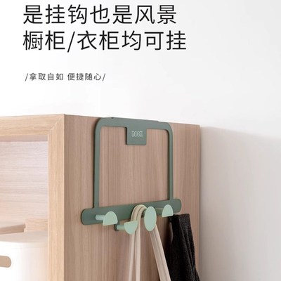速发门后挂钩挂架免一孔壁挂门排长条创意可爱进打玄关衣服挂衣置