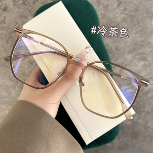 速发洋蓝光近视度数可配方圆脸眼睛防大脸装饰框气平面镜无度数