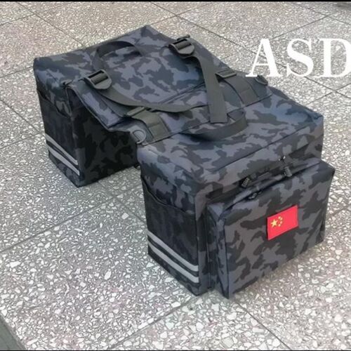速发摩托车放置神器电动踏板车后座挂包侧边包帆布驮包骑士防水尾