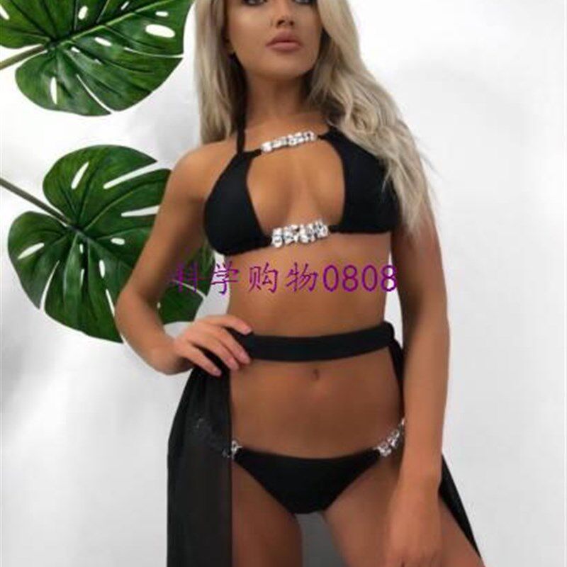 速发2018  Rhiest Badage Swimwr Sexy Wo Sequi Cryst
