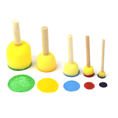 速发海绵印章儿童美术绘画材料颜料幼儿园画画海绵棒画刷拓印工具