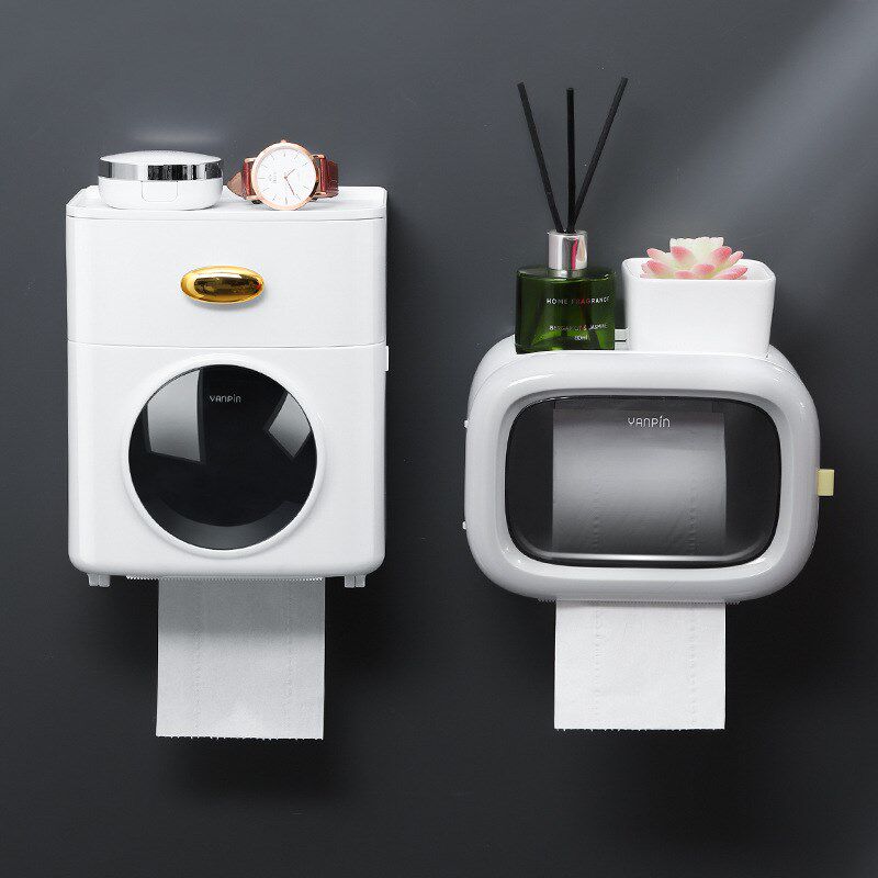 速发卫生纸盒打生间纸巾卷纸抽纸厕纸置物架壁挂式厕卫孔防水免所