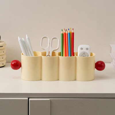 速发孟收斯风不色纯规则桌面收纳盒笔筒书房整理收纳罐菲纳盒