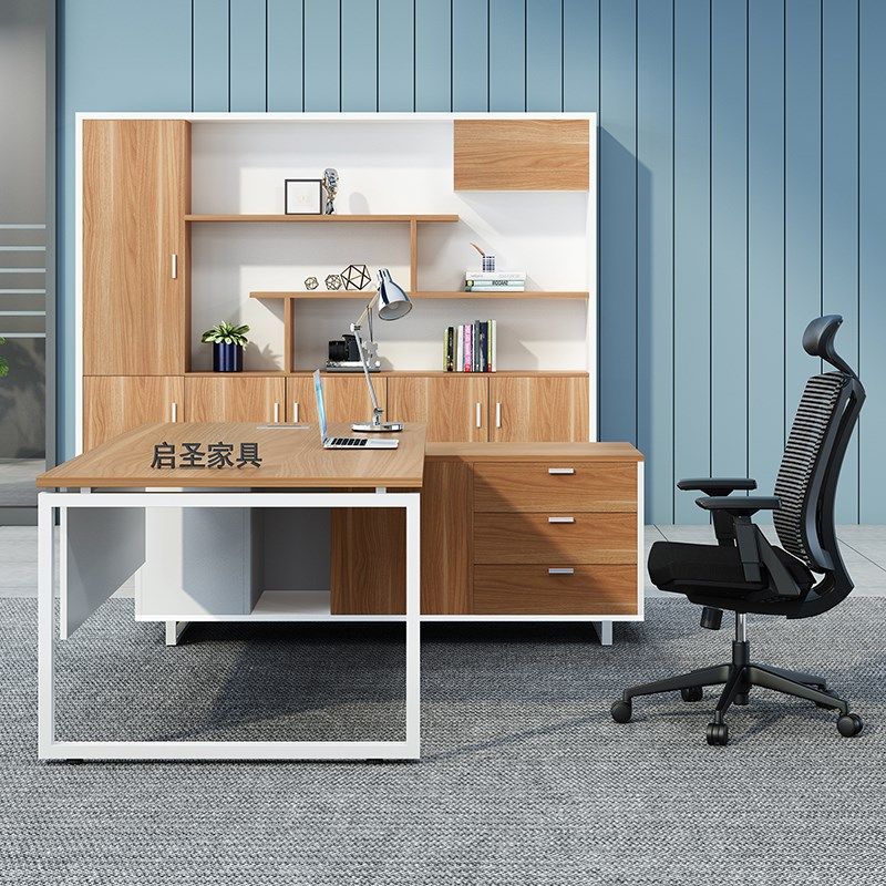 速发1位8/2/24.米老板桌经理主管桌钢架办公桌单人.办公桌椅简约