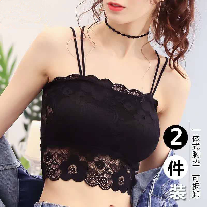 速发性感蕾丝美背裹胸内衣带胸垫防走光打底文背抹美胸胸吊带小背