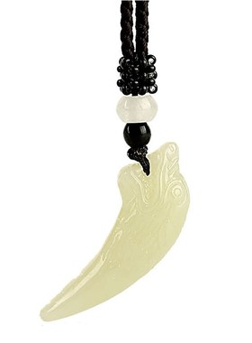 极速和田玉狼牙吊坠男士项链和田玉项坠男女M情侣款个性潮人时尚