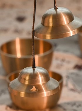 极速手持唤醒钵碰钟冥想铜罄音疗尼E泊尔手工摆件引磬颂钵唤醒乐