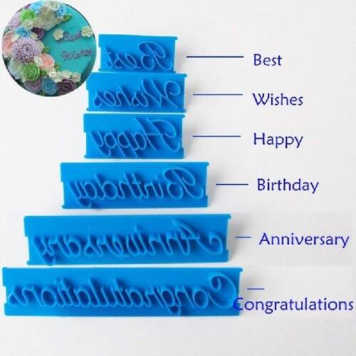 新品6Pcs DIY Mold doecor Alphabet Number letter Impress Set