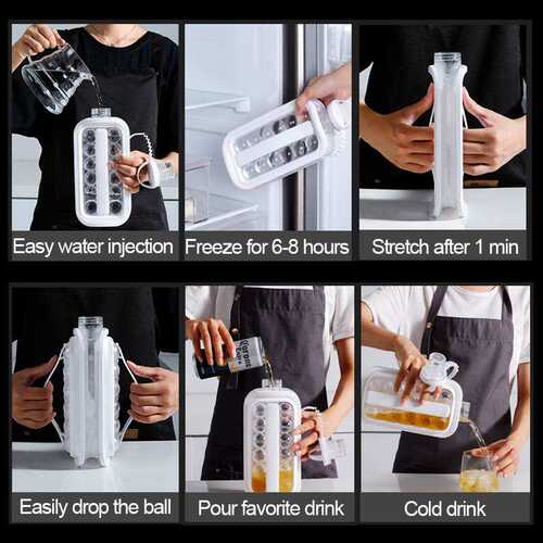 新品Ice Ball Mold 2oin1 Ice Cube Maker Water Bottle Ball Mak