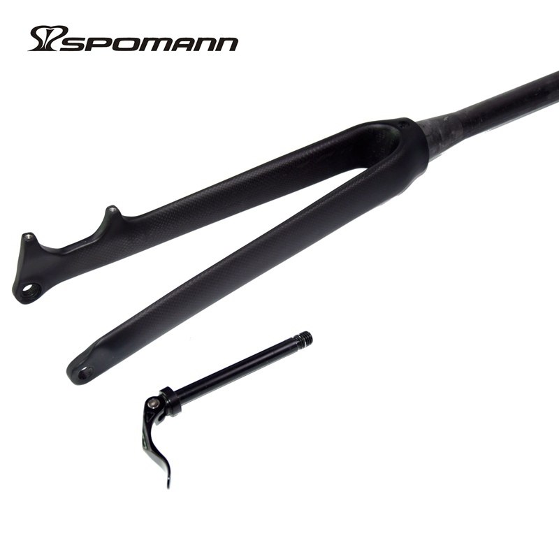 极速新品包邮公路车自行车碳纤维前叉锥G管碟刹筒轴700C硬叉非避