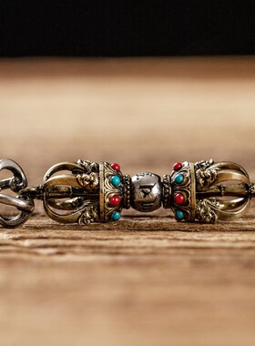 极速黄铜五股金刚杵吊坠尼泊x尔工艺降魔杵男女个性西藏式法器项