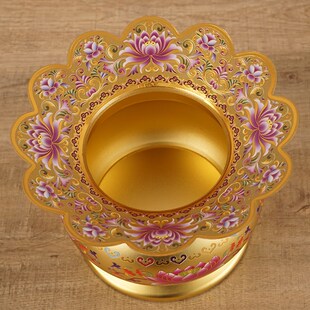 极速香炉围铜合金的香灰托上香围子家F用室内接香灰托盘珐琅彩莲