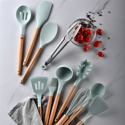 极速Household Silicone Woodwen Cooking Utensil Kitchen Acces