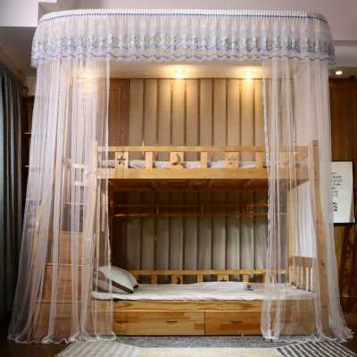 极速厂销儿童双层上下床蚊帐15m子母床家用高低铺S梯柜形u型导轨1