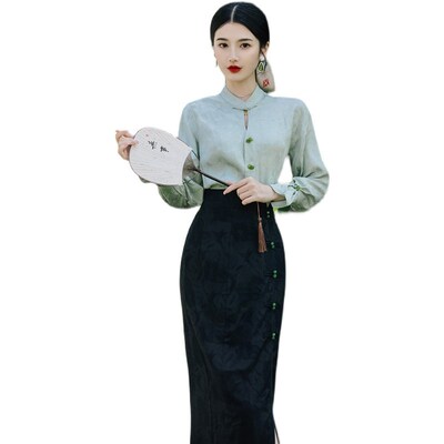 新中式女装d穿搭旗袍裙套装满月酒宝妈衣服宝宝周岁宴妈妈礼服秋