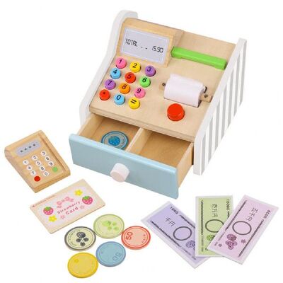 新品Develop Intelligeqnce Colorful Wooden Cash Register Pret