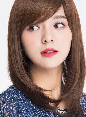 极速l假发女长然发头套式斜刘海逼真自中长发P内扣时尚全顶整假发