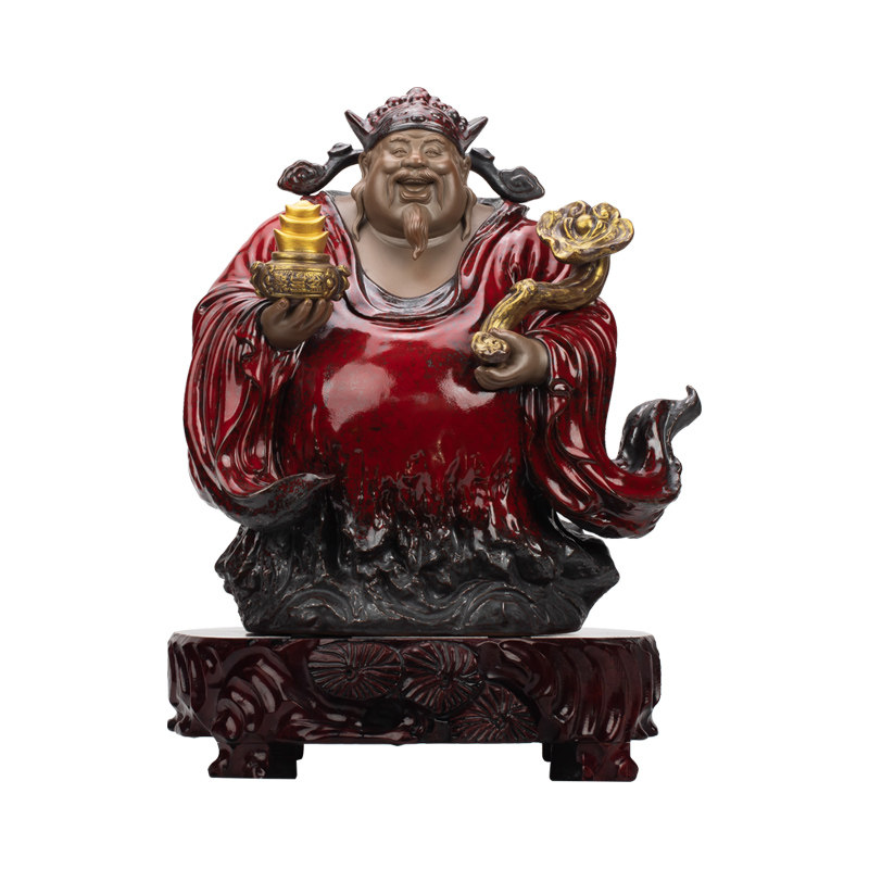 极速问瓷阁王顺文财神爷摆件家用比干站财神到新店W开业礼品创意