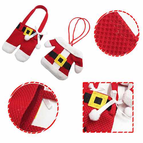 新品6Pcs New Year Chirstmas TableDware Holder Knife Fork Cut