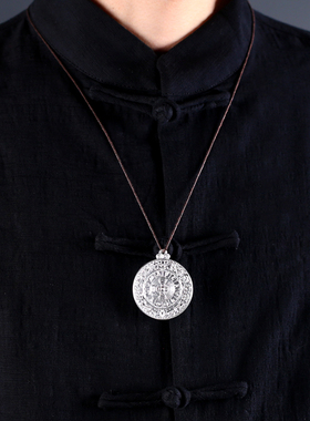 极速纯银十二生肖九宫八卦x牌复古个性十字金刚杵男女吊坠挂牌