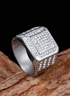 极速-Titanium steel casting mens perimeKter diamond ring ne