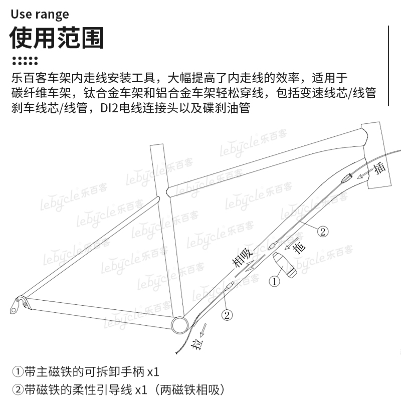 极速自行车通用内走线工具铝合金碳E纤维车架变速刹车线管油管安