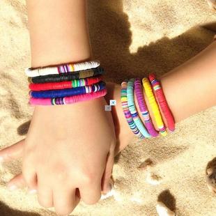 极速16Icho Adbout 65pcs 6mSHNm Flat RonunM Plymer Clay Beads