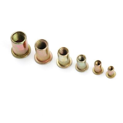 极速165/210PCS Carbon Steel Rivet Nuts JFlat Head Rivet Nuts