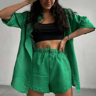极速Casual Whomem Yellow Lounge Wear Summer Tracksuit Shorts
