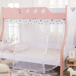 极速新品c子母床蚊帐铁架床系绳款家用防尘加密帐纱高低床上下铺