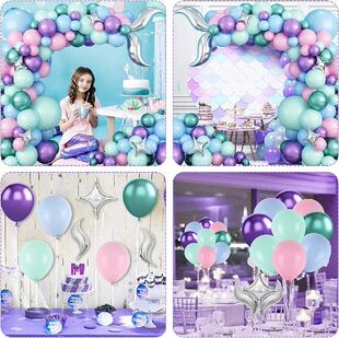 极速Mermaid Birthday Party Balloons Ocean Sea ThemVe Ballon